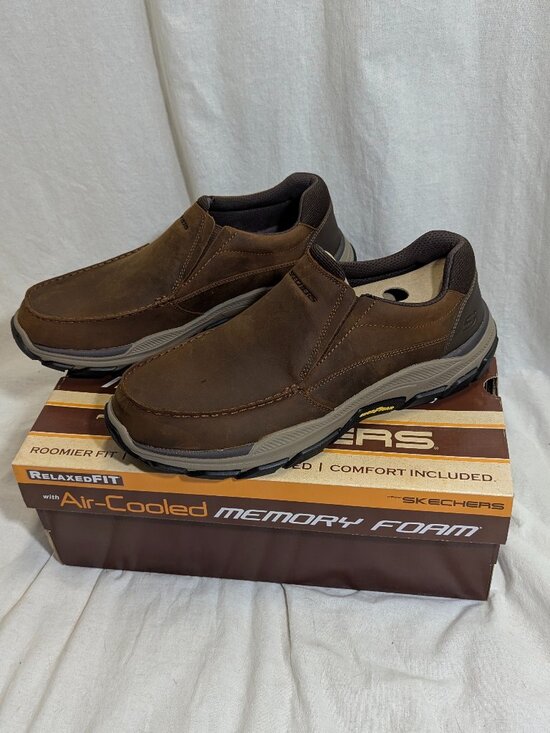 NIB Skechers Respected Catel Men’s Casual Shoe Dark Brown Size 12 main image 8